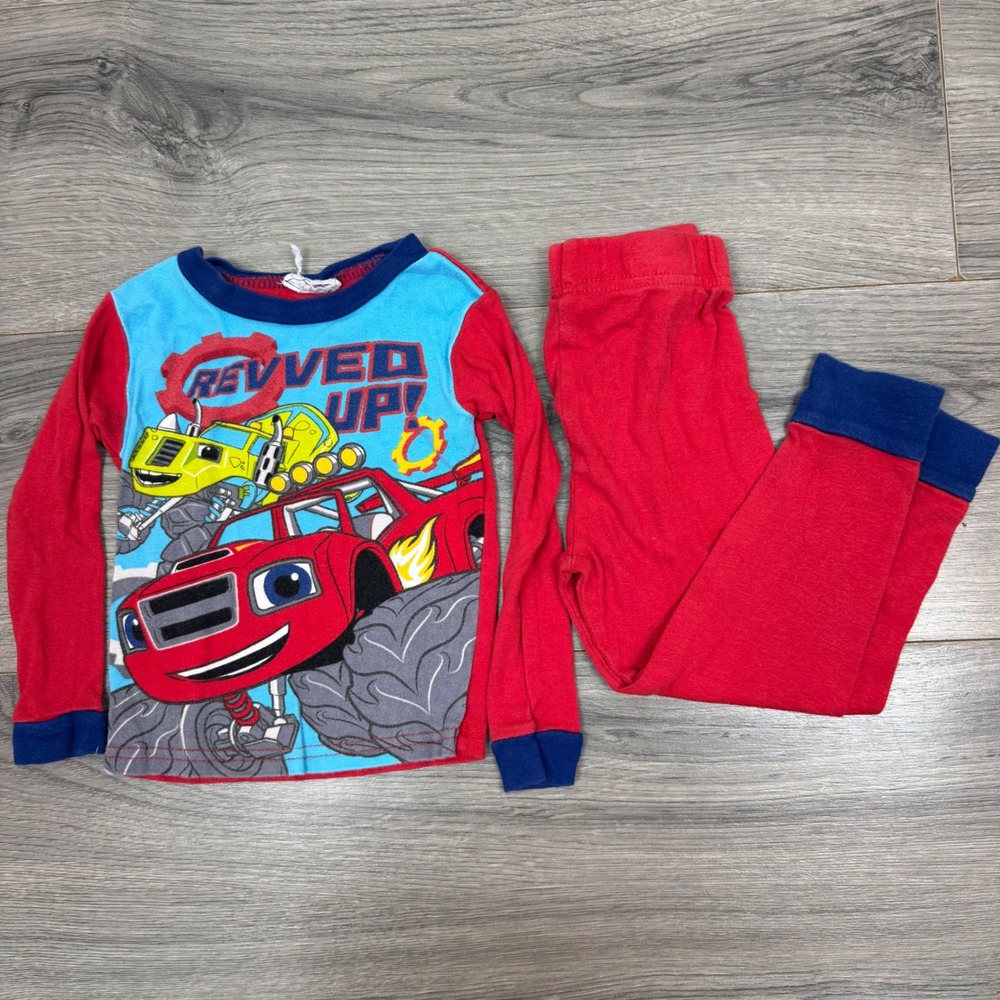 Blaze and the Monster Machines 2-Piece Pajama Set Size 3T Red Blue Revved Up